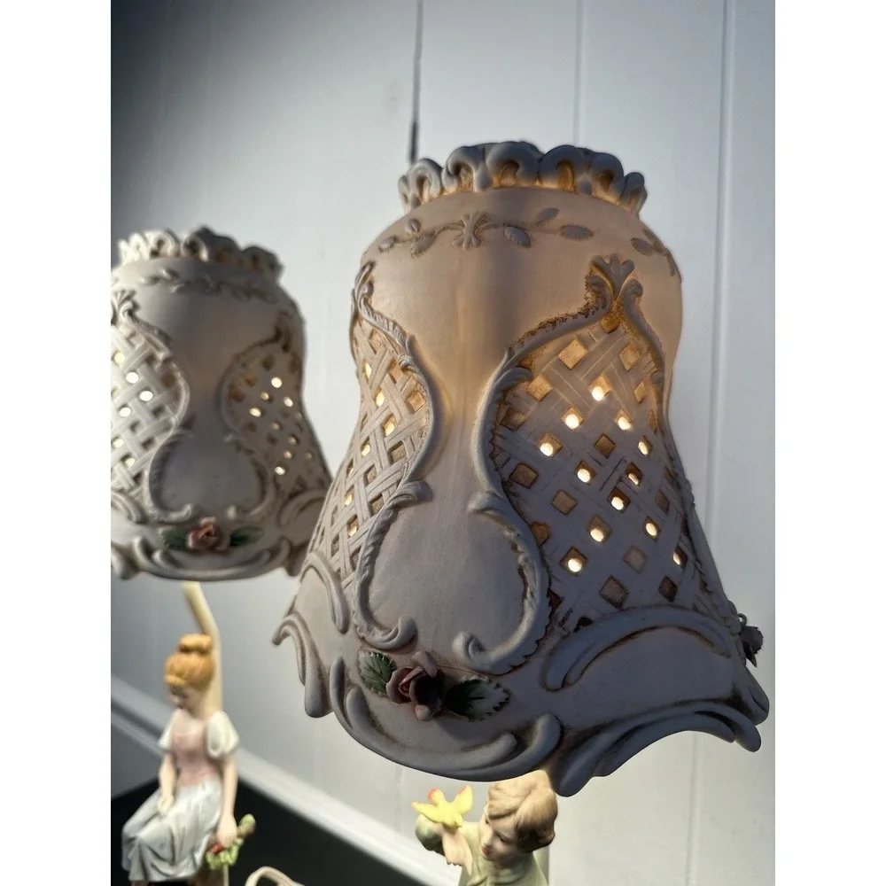 Lennile Ardelt‎ Boy and Girl Porcelain Lamps Pair